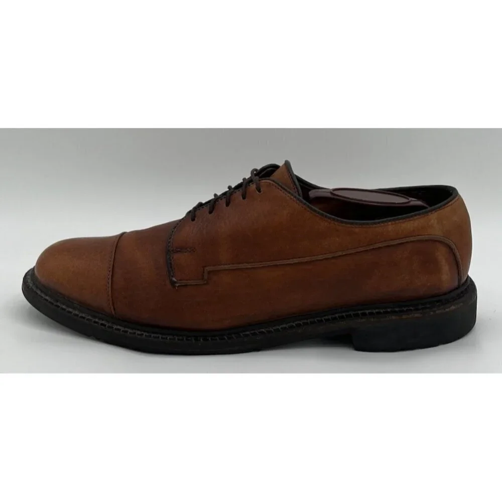 Allen Edmonds Bergland Dress Shoes Mens 7B Brown Leather Oxford Cap Toe Lace Up